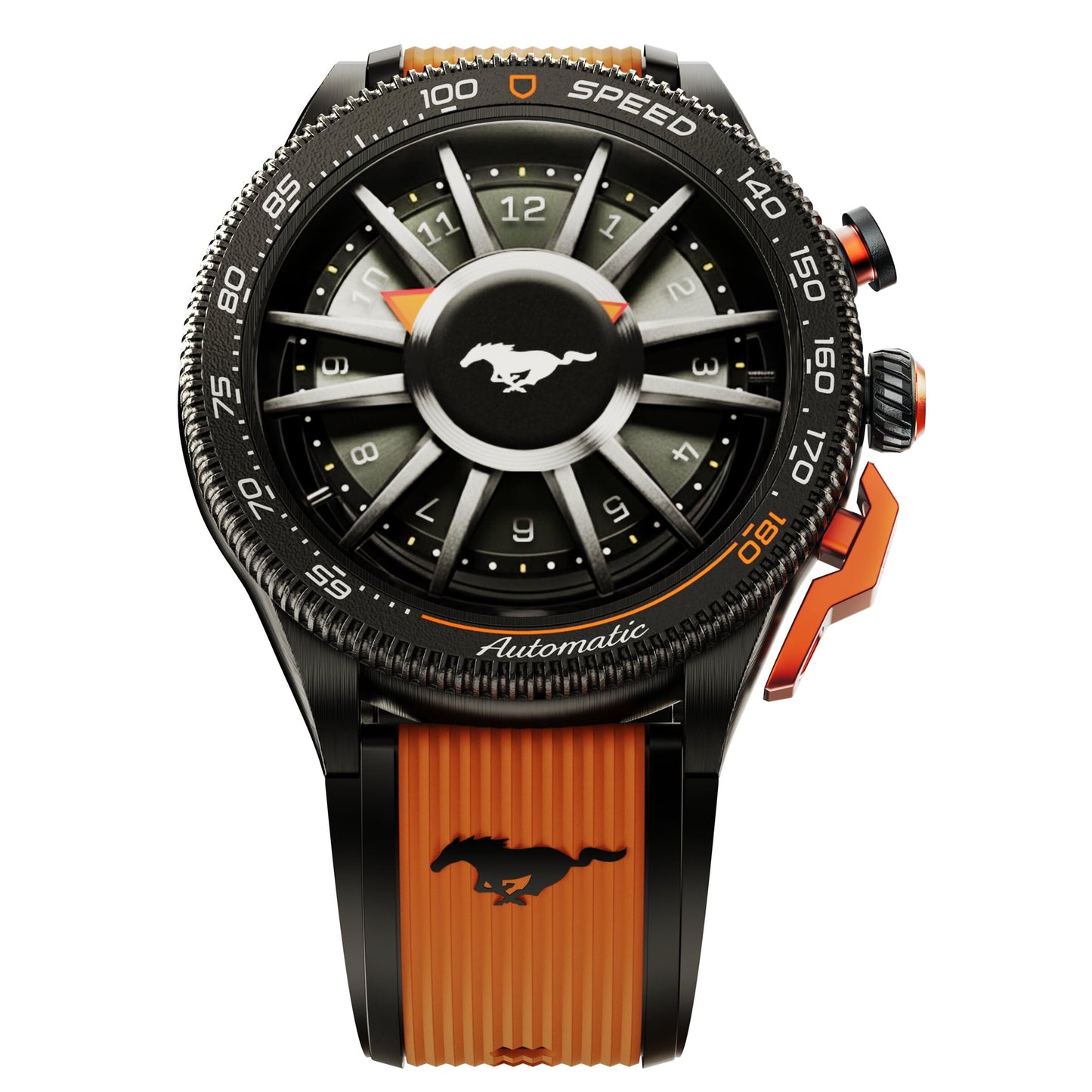 GOBOULT Newly Launched Mustang Stallion Smart Watch 1.43'' AMOLED Display, Rotating Bezel, BT Calling, 200+Watchfaces, 700 Nits Brightness, AI Voice Assistant, SpO2 Monitoring (Turbo Orange)