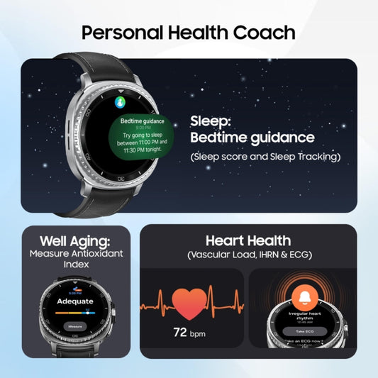 Samsung Galaxy Watch8 Classic (46mm LTE, Black) with 3nm Processor | Dual GPS | Sapphire Glass & Stainless Steel | 5ATM & IP68 | BP, ECG, IHRN & Vascular Load Monitoring | Anti-oxidant Index