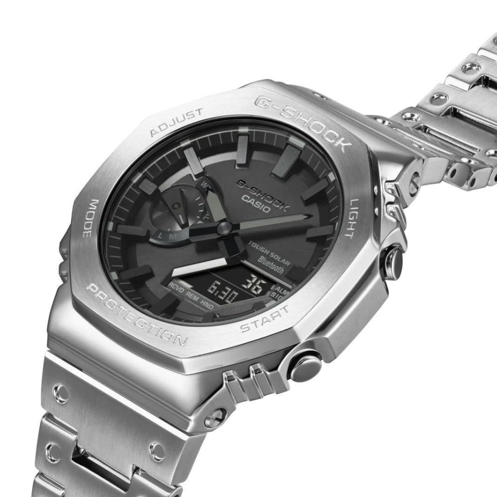 Casio G-Shock GM-B2100D-1ADR Stainless Steel Bezel Black Analog-Digital Dial Stainless Steel Solid Band Men's Watch Tough Solar Bluetooth G1270