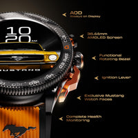 GOBOULT Newly Launched Mustang Stallion Smart Watch 1.43'' AMOLED Display, Rotating Bezel, BT Calling, 200+Watchfaces, 700 Nits Brightness, AI Voice Assistant, SpO2 Monitoring (Turbo Orange)
