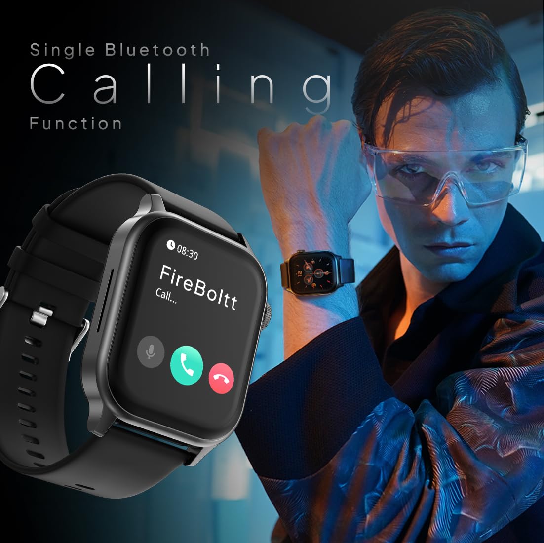 Fire‑Boltt Rise Smart Watch 1.85″ HD Display with Bluetooth Calling, AI Voice Assistant, Rotating Crown,SpO2 & Heart Rate Monitor