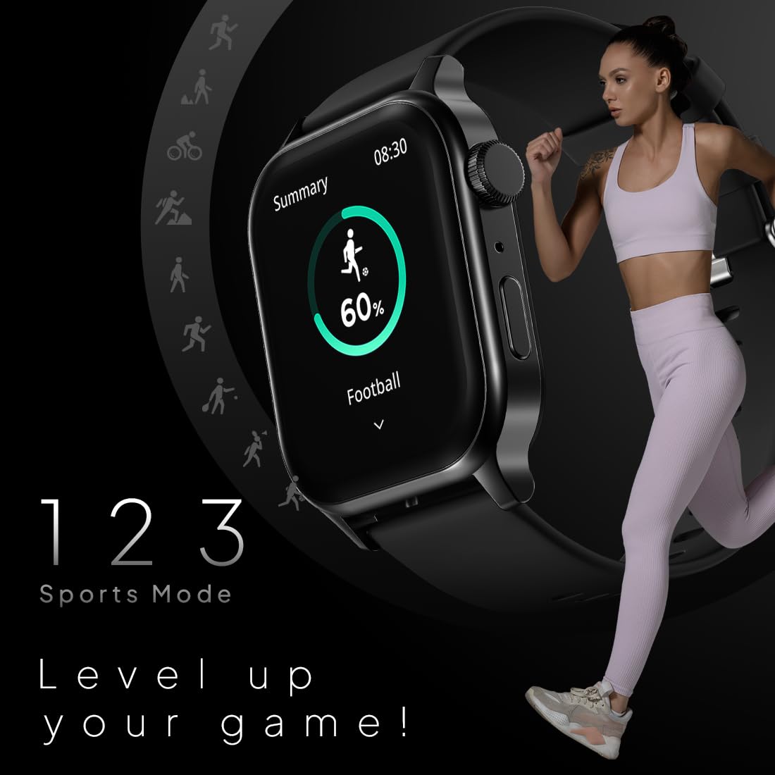Fire‑Boltt Rise Smart Watch 1.85″ HD Display with Bluetooth Calling, AI Voice Assistant, Rotating Crown,SpO2 & Heart Rate Monitor