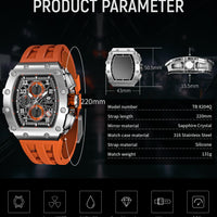 TSAR BOMBA Mens Watches Luxury Tonneau Watches for Men Waterproof 50M Analog Watch Chronograph Calendar Date Men’s Dress Business Work Watch