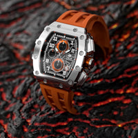 TSAR BOMBA Mens Watches Luxury Tonneau Watches for Men Waterproof 50M Analog Watch Chronograph Calendar Date Men’s Dress Business Work Watch