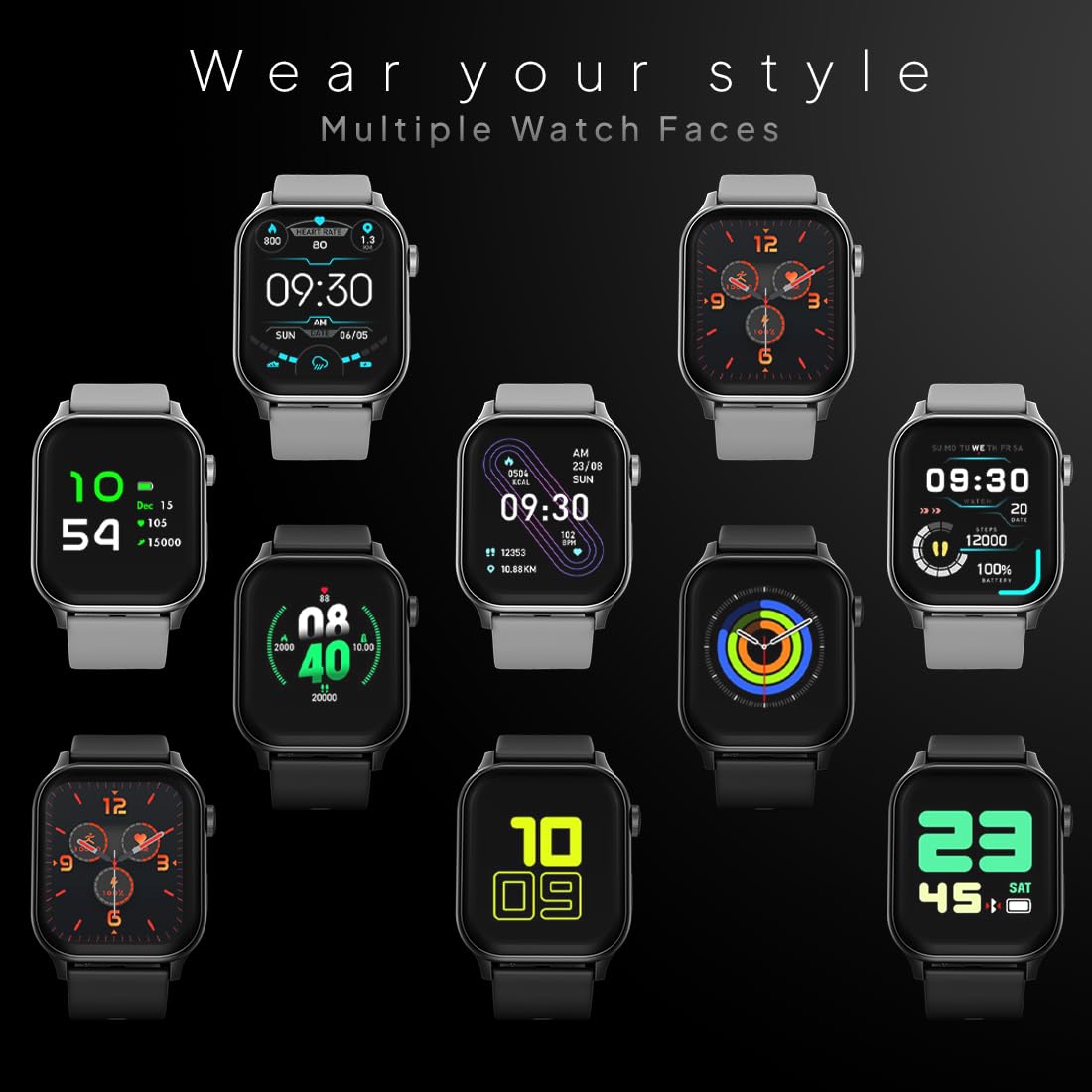 Fire‑Boltt Rise Smart Watch 1.85″ HD Display with Bluetooth Calling, AI Voice Assistant, Rotating Crown,SpO2 & Heart Rate Monitor