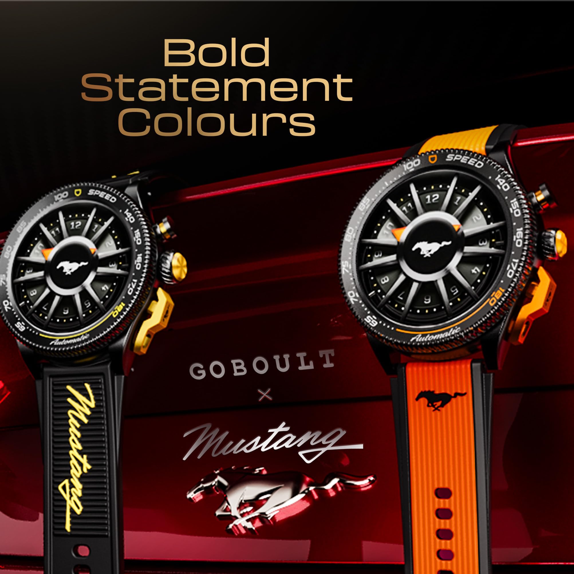 GOBOULT Newly Launched Mustang Stallion Smart Watch 1.43'' AMOLED Display, Rotating Bezel, BT Calling, 200+Watchfaces, 700 Nits Brightness, AI Voice Assistant, SpO2 Monitoring (Turbo Orange)